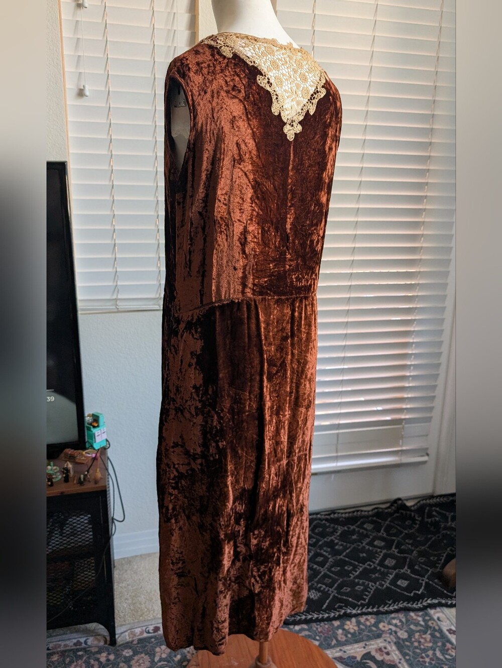 1920s Velvet Dress - Picture 3 of 9